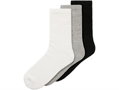 Name It tennisstrømper hvid, sort og lys grå meleret (3-pak)